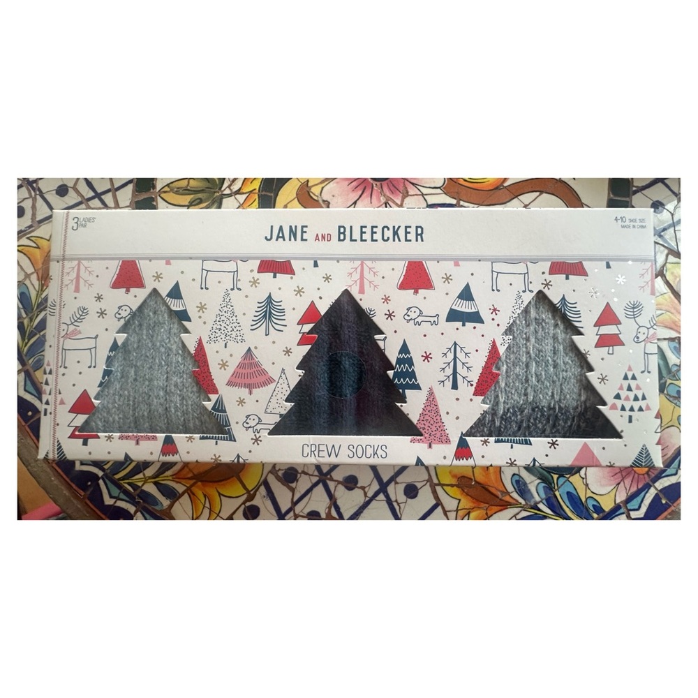 Jane and Bleecker Festive Crew Socks Set